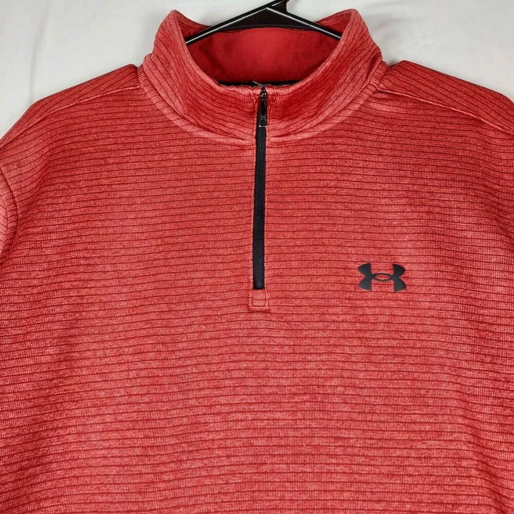 Under Armour Storm SweaterFleece 1/4-Zip XL Red Pullover Men’s Golf Performance - Picture 3 of 11